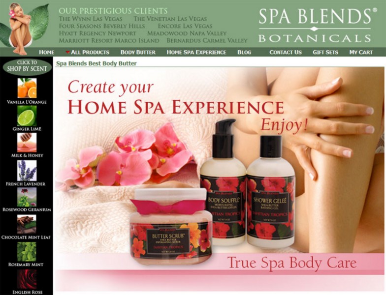 Spa Blends - e-commerce website